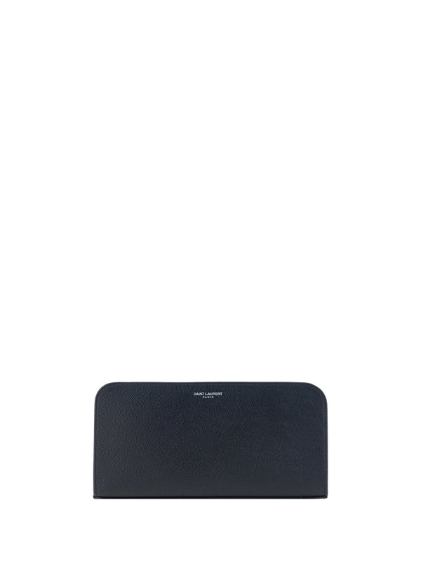Saint Laurent 100% Calf Leather Bos Taurus wallet in black