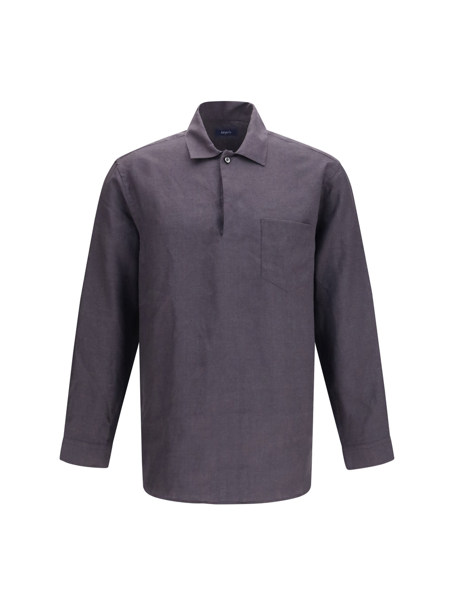 Deperlu 100% Linen shirt in gray