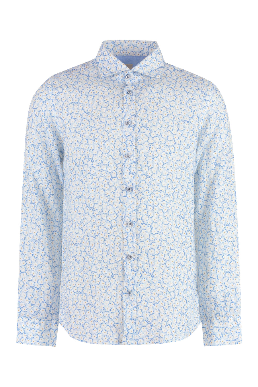 Printed Cotton Shirt — Light Blue