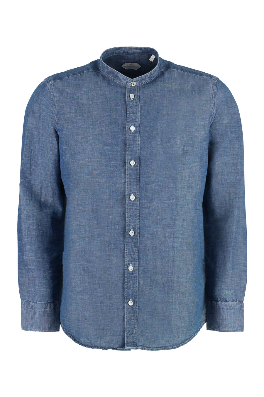 Denim Cotton Shirt With Asymmetric Hem