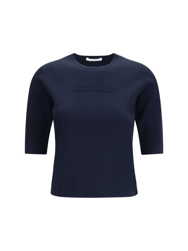 Max Mara Pure 65% Viscose; 35% Polyamide t-shirt in navy