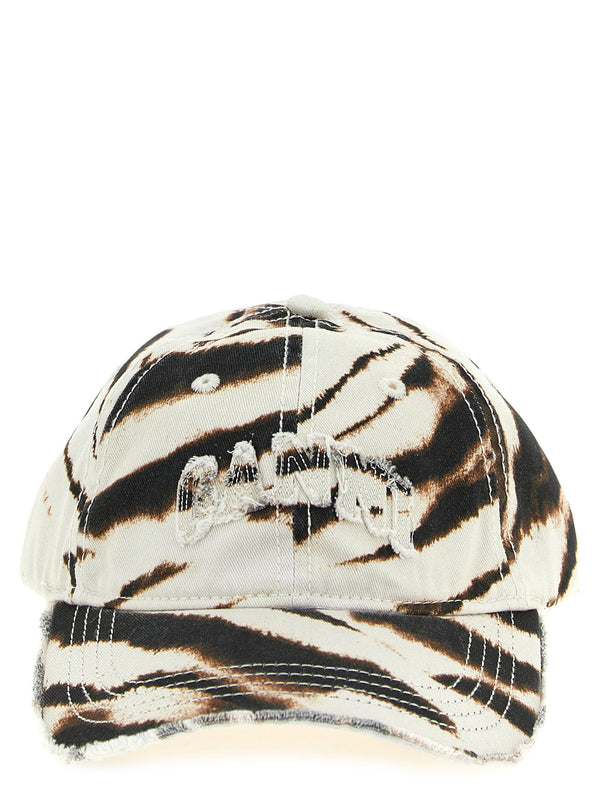 Ganni Organic cotton baseball cap in cream