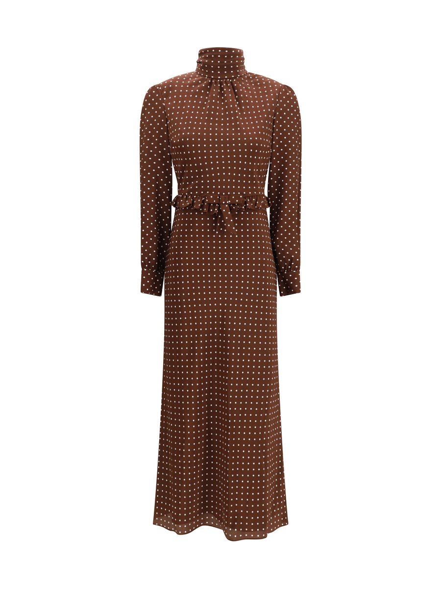Alessandra Rich Outer: 100% Silk; Inner: 100% Viscose dress in brown