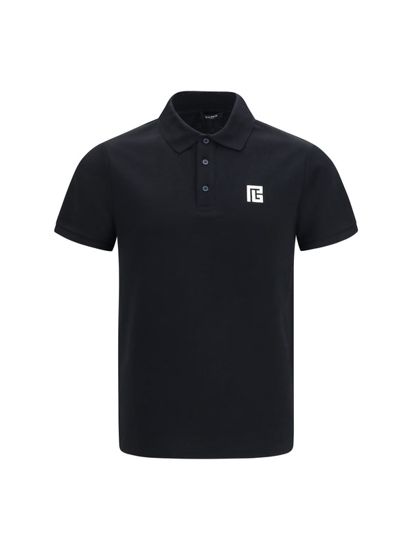 Balmain 100% Cotton polo in black