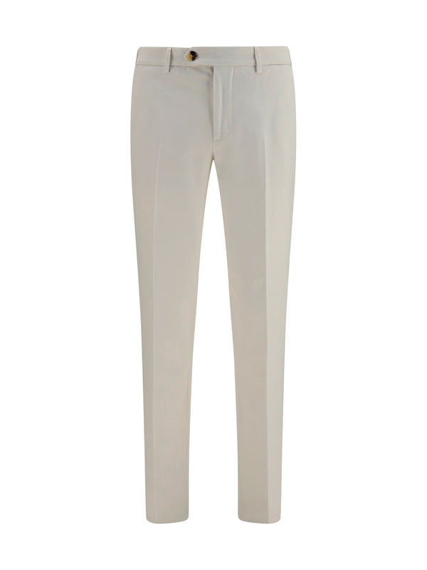 Brunello Cucinelli 100% cotton trousers in white