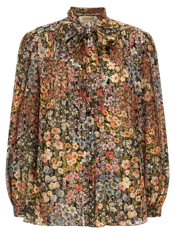 Valentino Garavani Floral-Print Silk Shirt — Multicolor