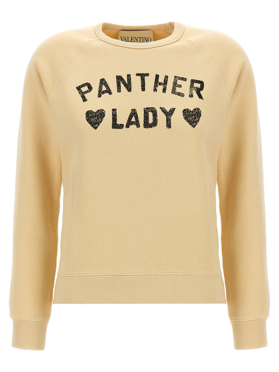 Valentino Garavani Panther Lady Sweatshirt — Cream