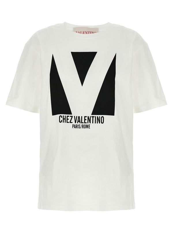 تيشيرت Valentino Garavani شعار-مطبوع قميص — كريمي