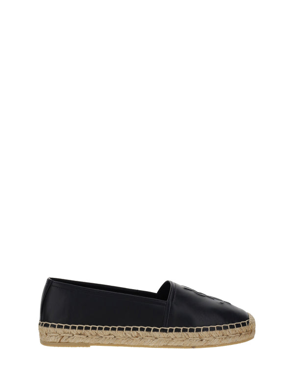 Saint Laurent Upper: 100% lamb; Sole: 100% rubber espadrille in black