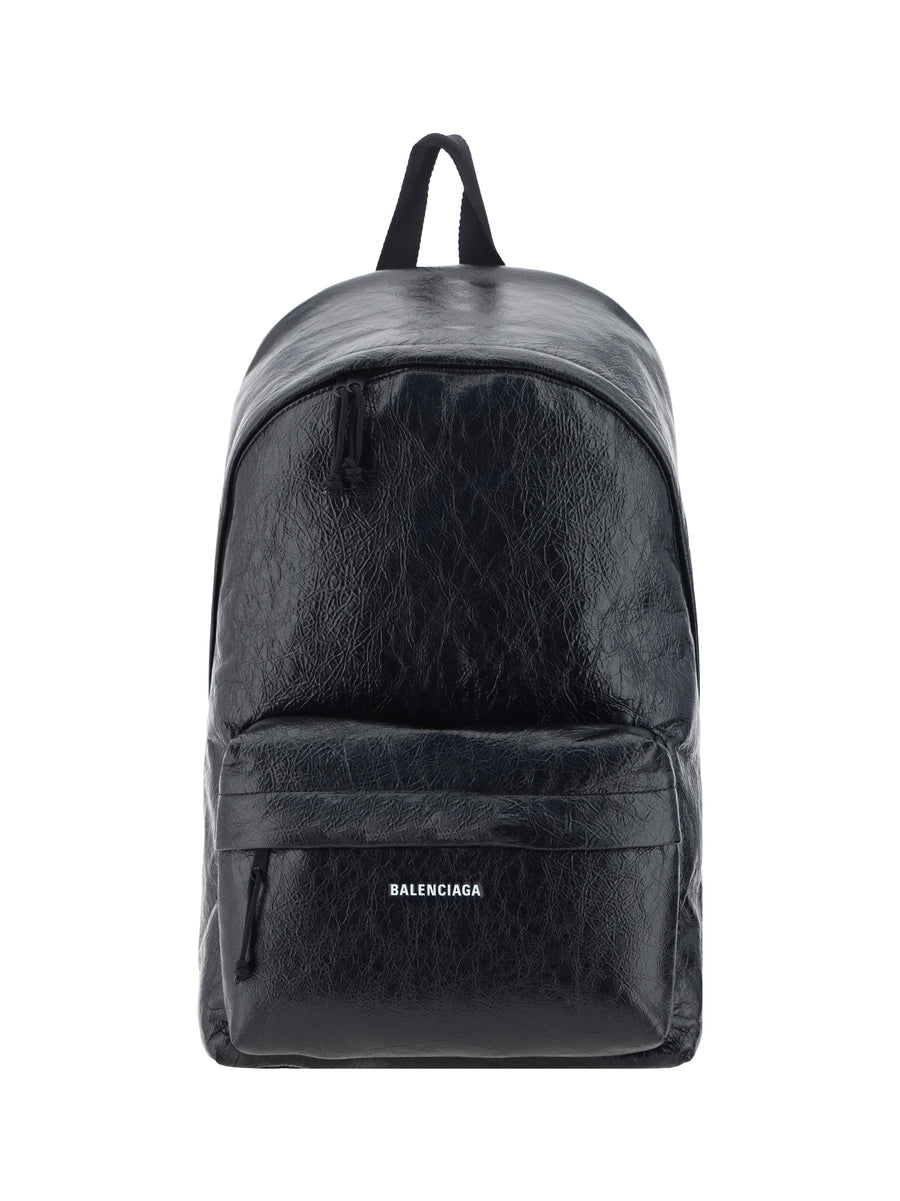 Backpack Explorer Leather Black Lamb Backpacks