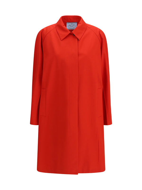 Prada 100% Polyester coat in red