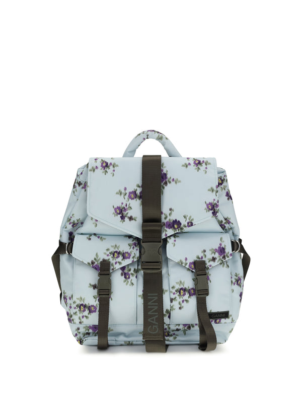 Ganni 100% Polyester backpack in blue