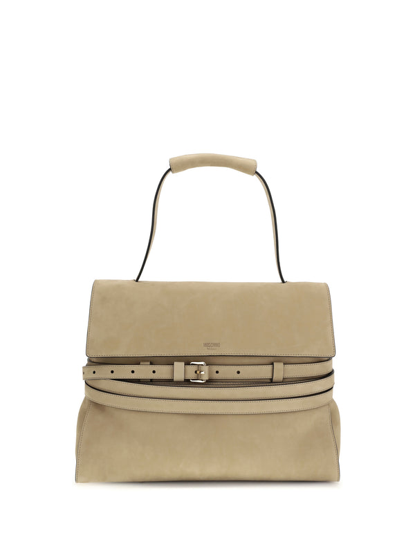 Moschino 100% Calf Leather shoulder bag in beige