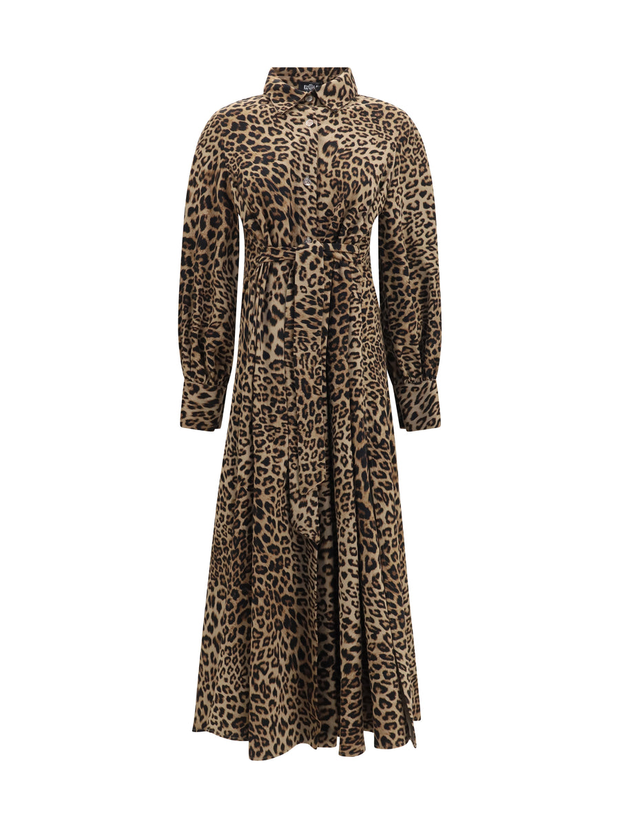 Cotton Dress Animalier Cotton; Elastane