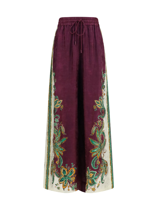 Alemais 52% Viscose; 48% Silk trousers in burgundy