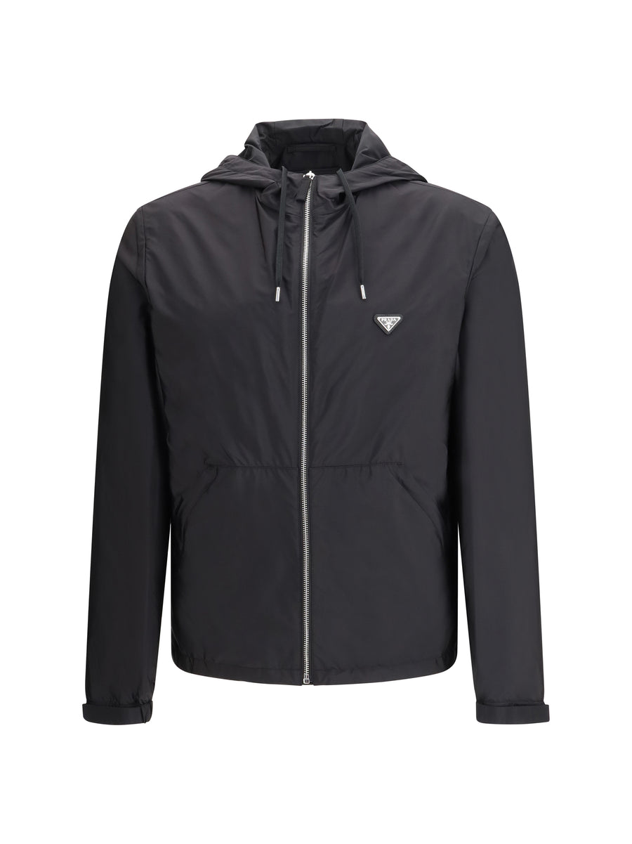 Prada 100% recycled polyamide jacket in black