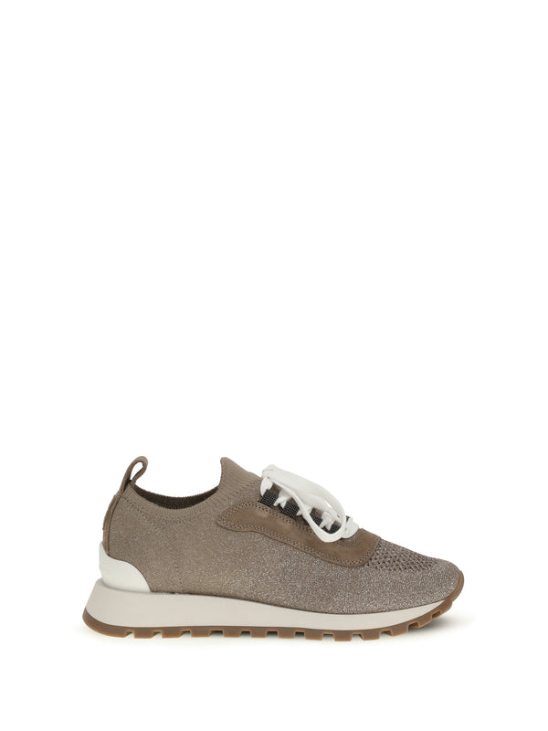 Brunello Cucinelli Upper: 55% cotton sneakers in beige