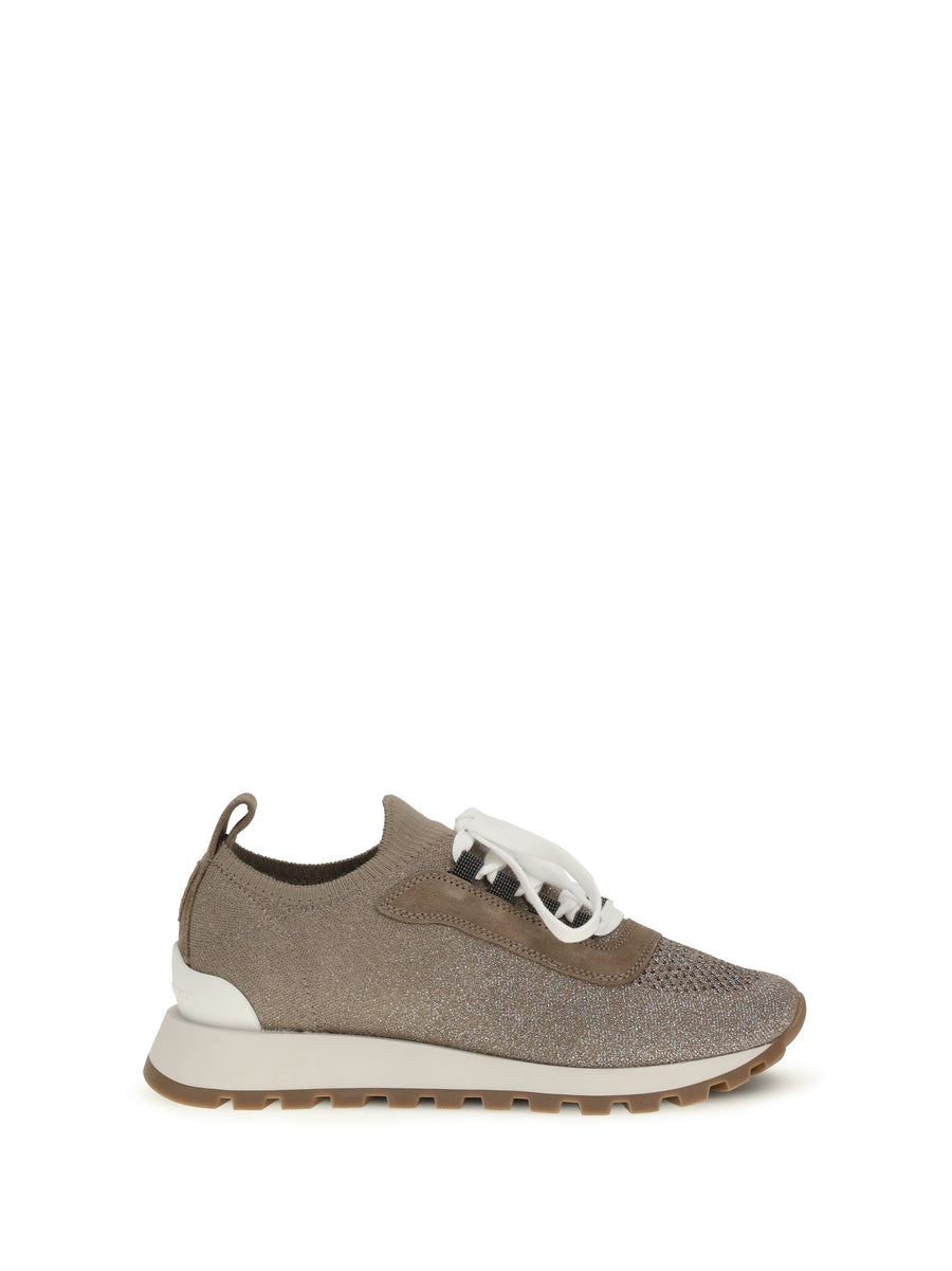 Brunello Cucinelli Upper: 55% cotton sneakers in beige