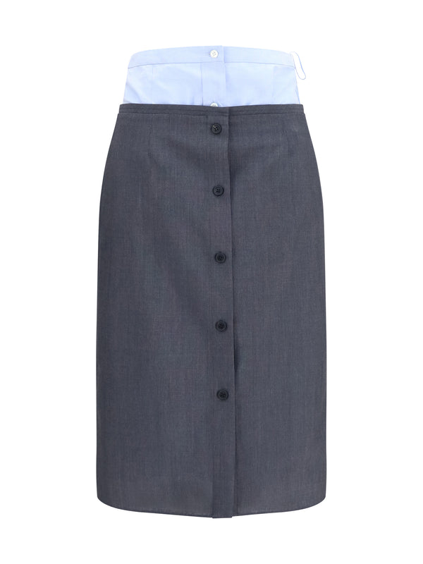 Prada 68% Cotton; 32% Linen skirt in gray
