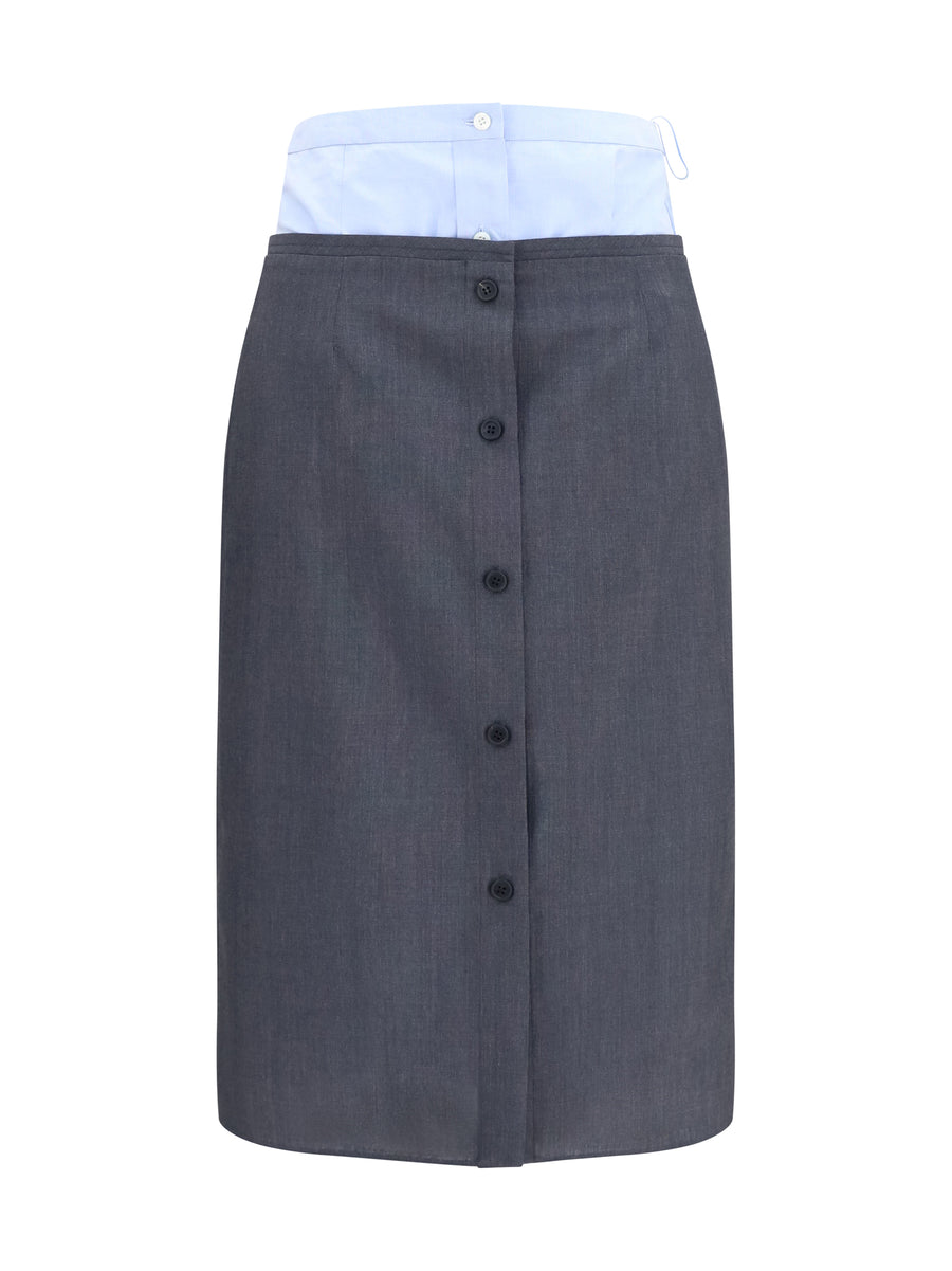 Prada 68% Cotton; 32% Linen skirt in gray