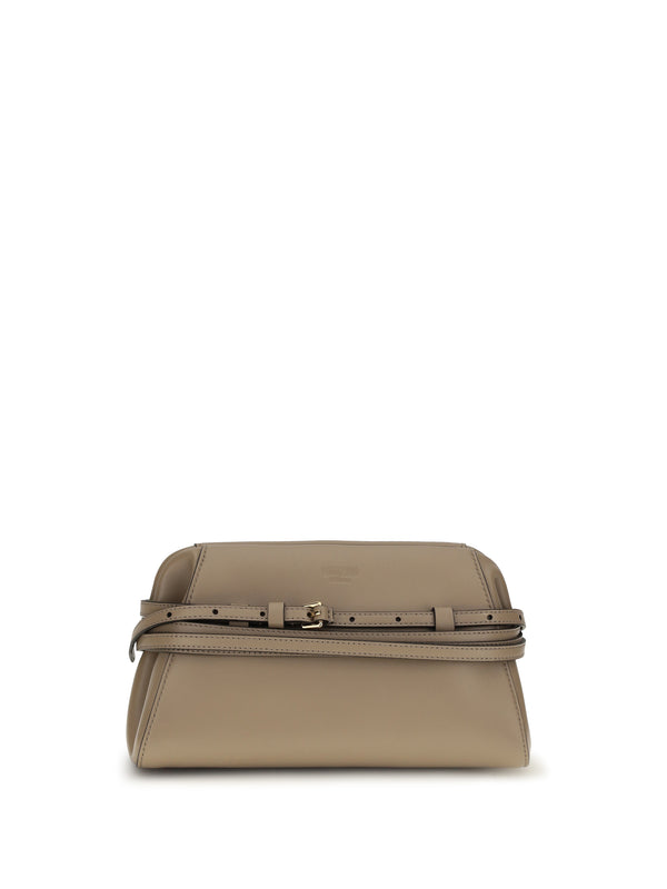 Moschino 100% Goatskin clutch in beige
