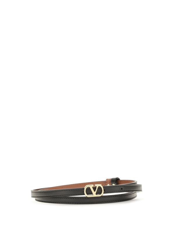Valentino Garavani 100% calf leather belt in black