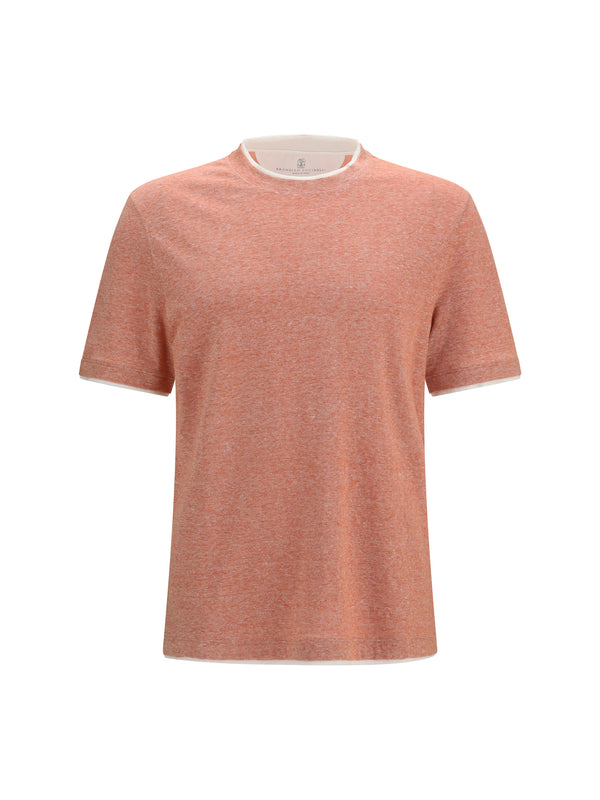 Brunello Cucinelli 100% Cotton t-shirt in orange