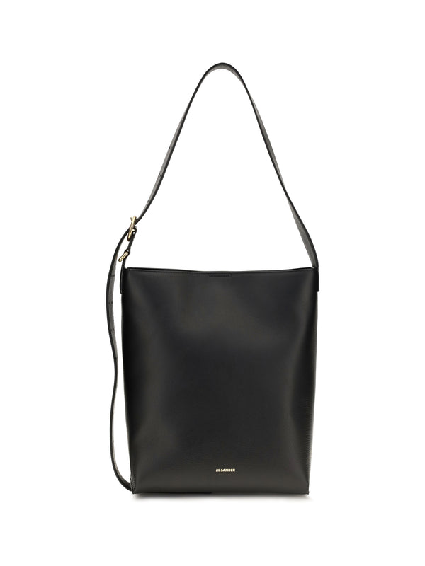 Cannolo Tote Black Calf Leather Bos Taurus Handbags