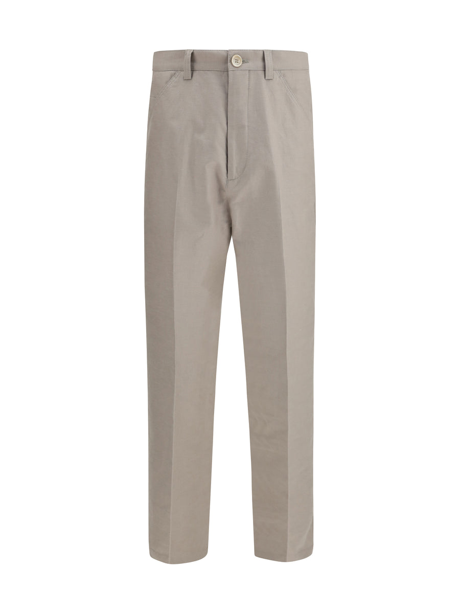 Brunello Cucinelli 99% Cotton trousers in brown