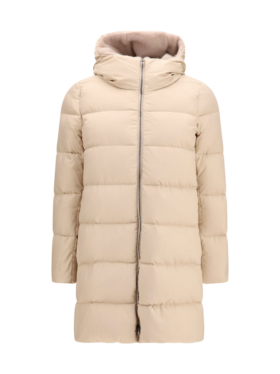 Herno Outer: 100% Polyester; Inner: 100% Goose Down down jacket in beige