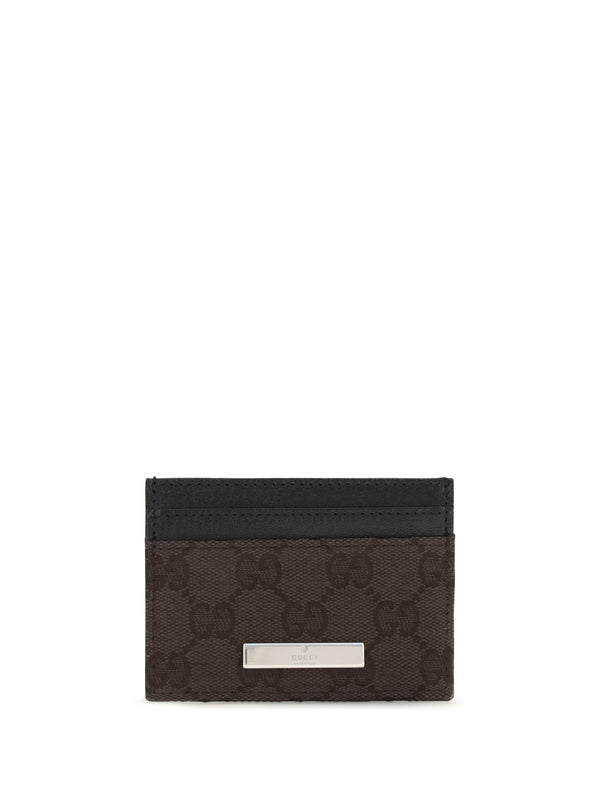 Gucci 52% Polyester; 24% Cotton; 24% Polyamide card case in brown