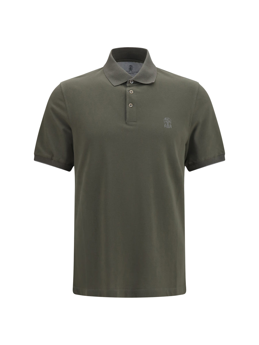 Brunello Cucinelli 100% cotton polo in gray