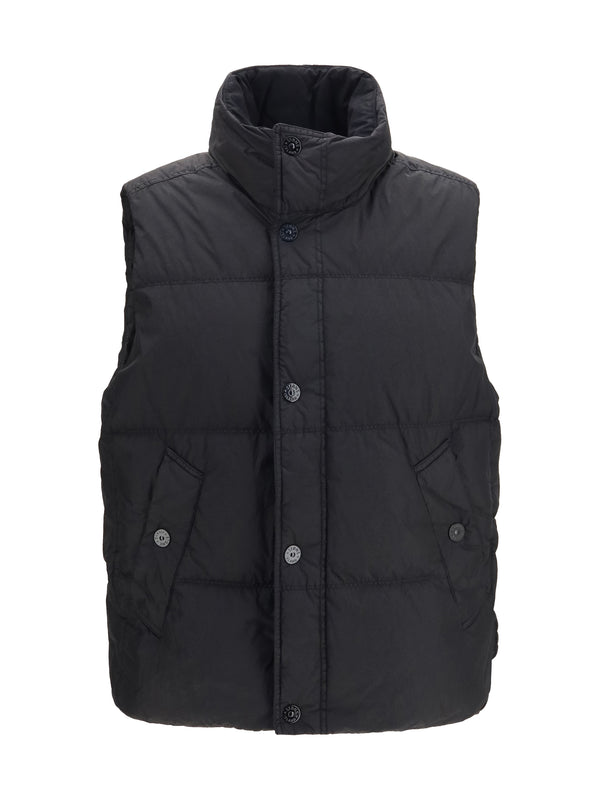 Stone Island INNER: 100% DUCK DOWN; OUTER: 100% POLYAMIDE vest in black