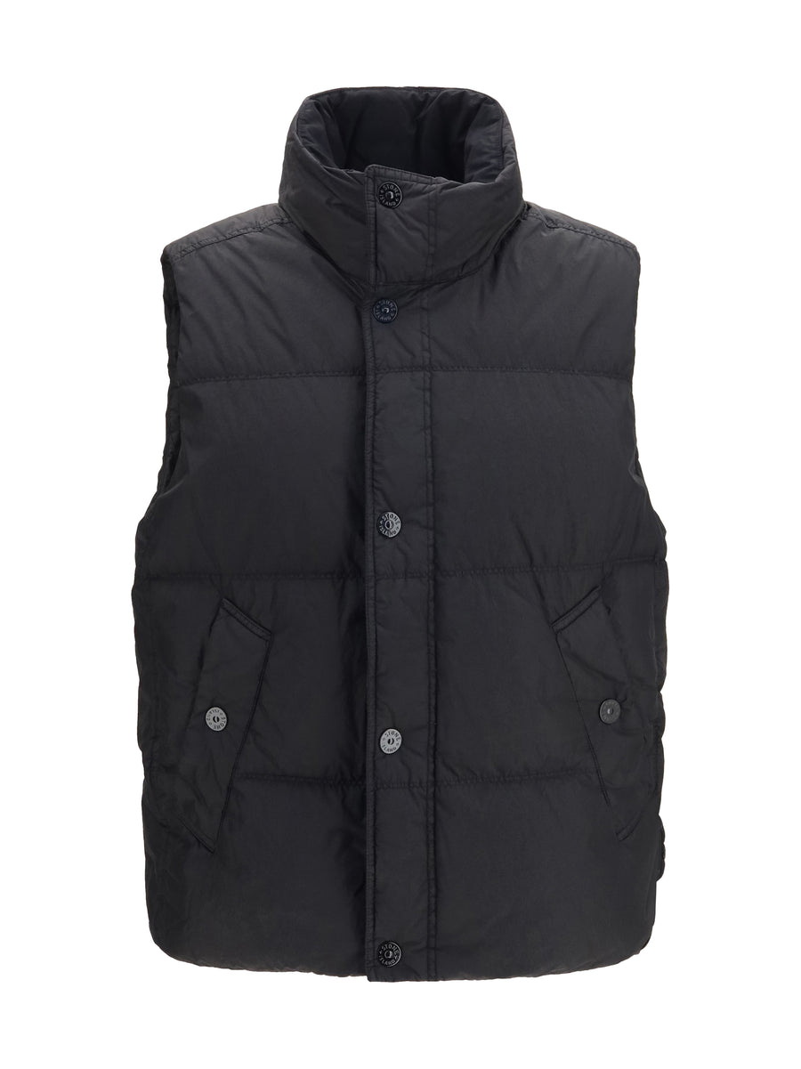 Stone Island INNER: 100% DUCK DOWN; OUTER: 100% POLYAMIDE vest in black