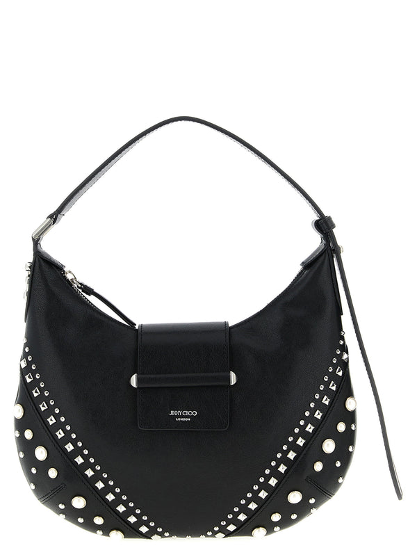 حقيبة هوبو بار Jimmy Choo كتف — أسود