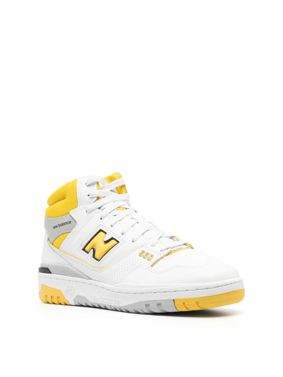 New Balance Leather high-top sneaker in white