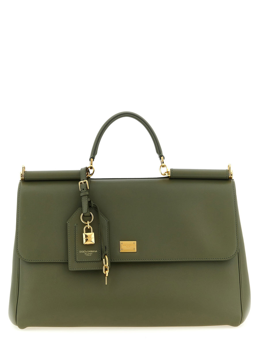 Dolce & Gabbana My Sicily Maxi Top Handle Bag — olive