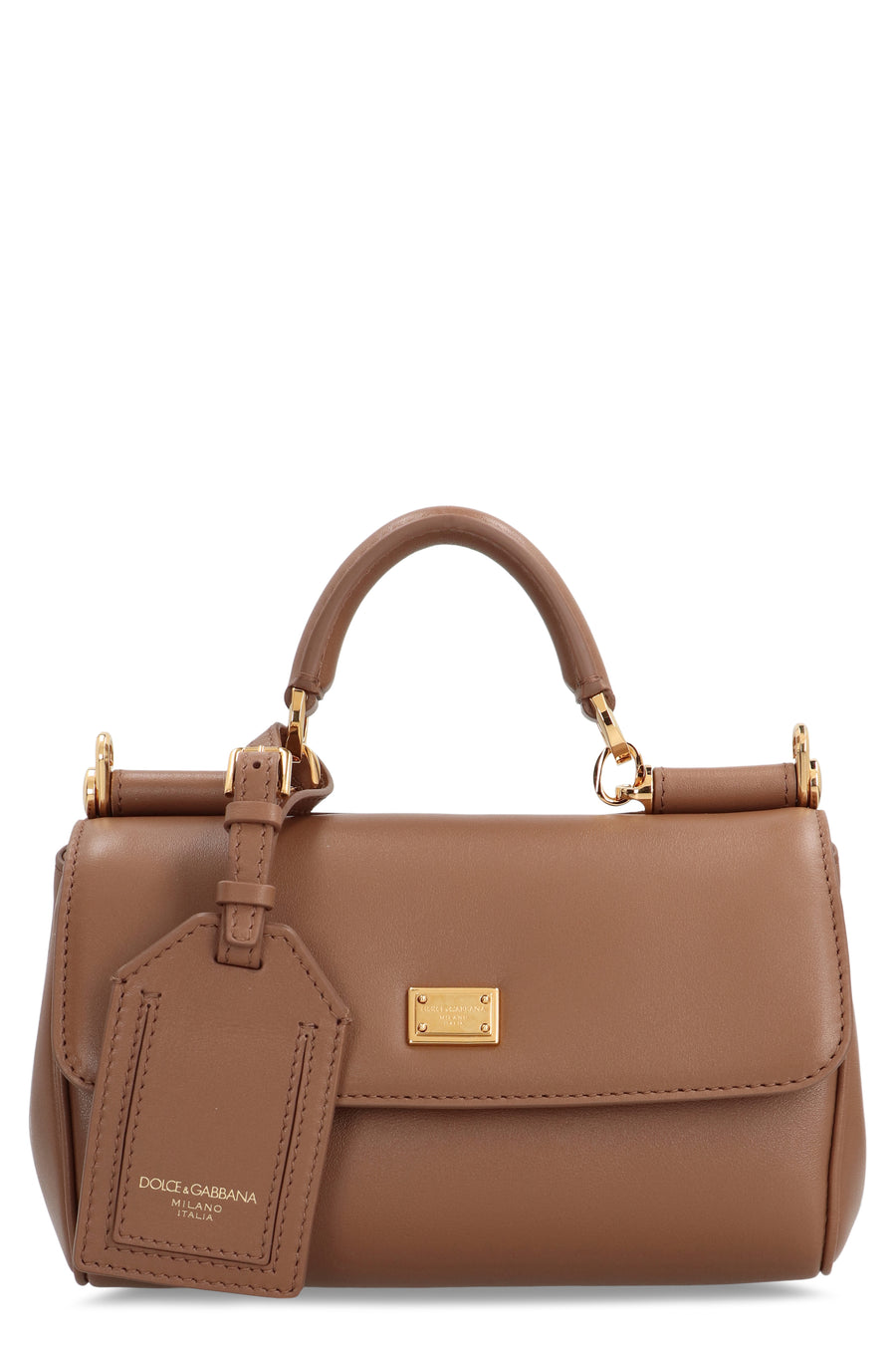 My Sicily Handbag Black Calf Leather Brown Handbags