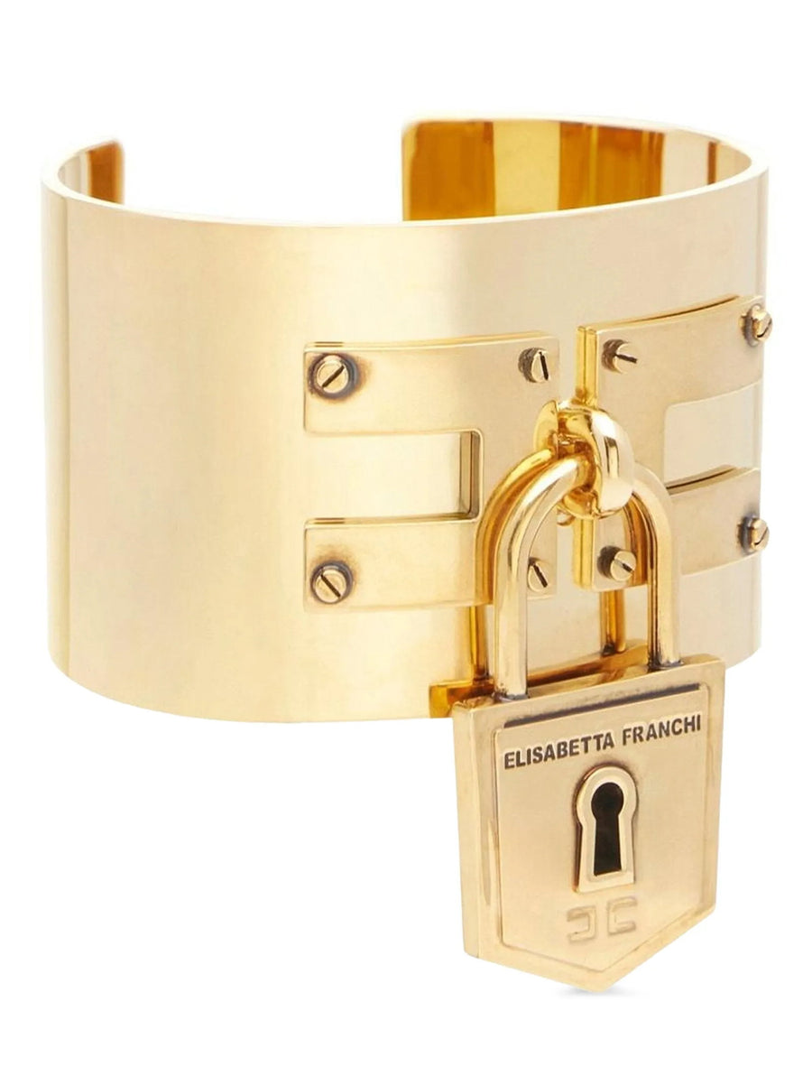 Elisabetta Franchi Padlock Gold-Plated Metal Bracelet — Gold