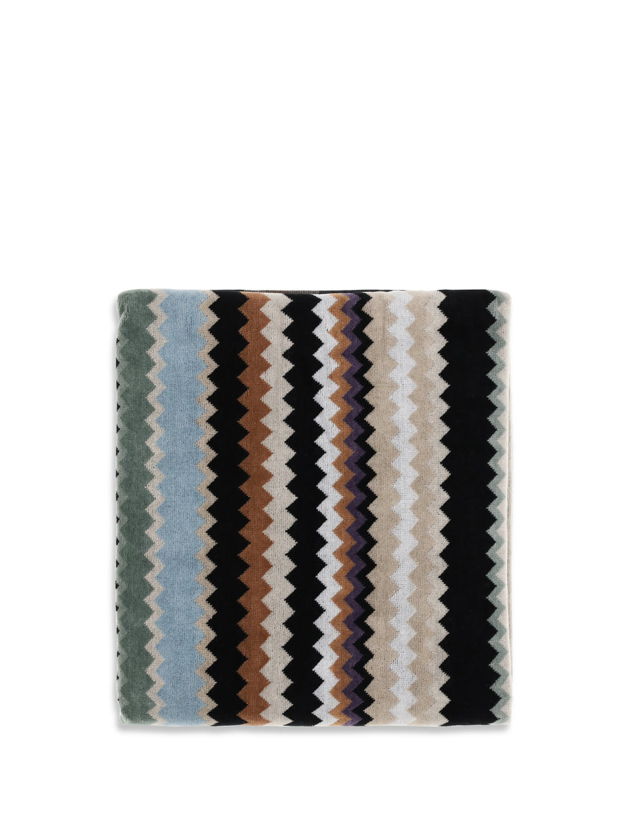 Zig Zag Patterned Cotton Towel Beige Multicolor Extras