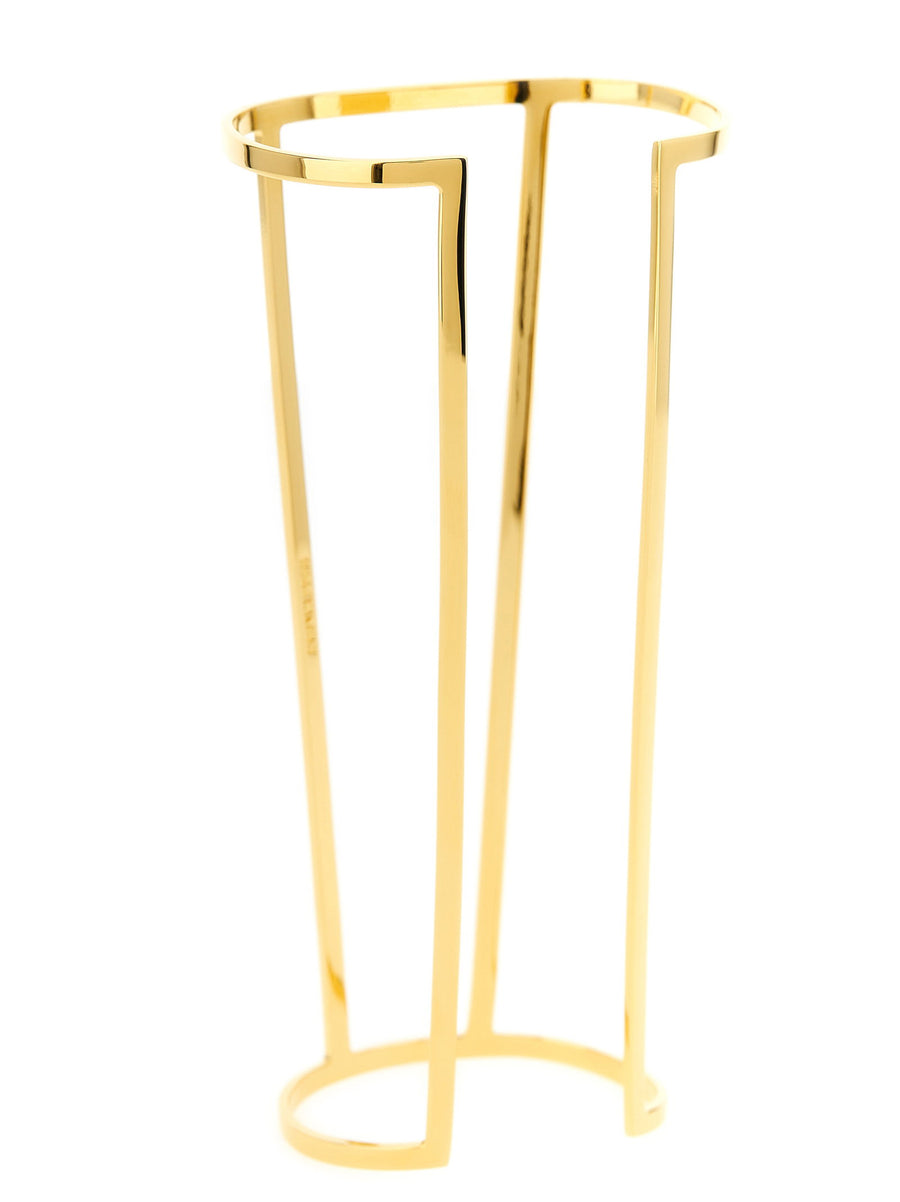 Elisabetta Franchi Cut-Out Metal Bangle — Gold