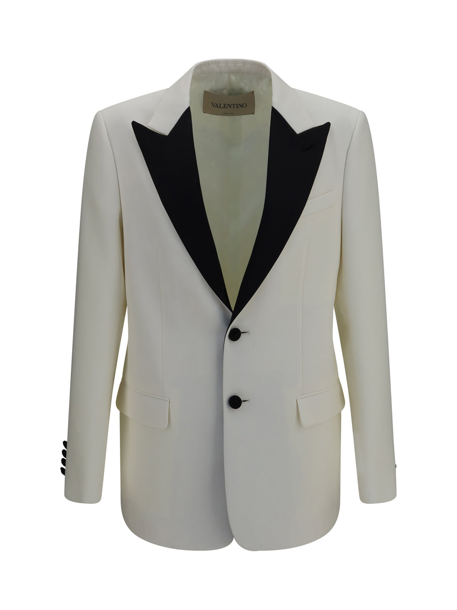 Valentino 100% Merino Wool Ovis Aries blazer in white