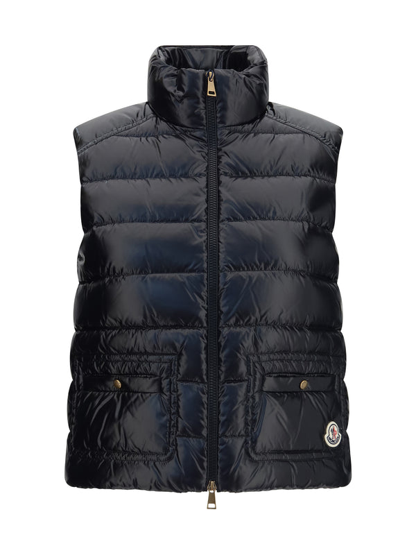 Moncler OUTER: 100% POLYAMIDE; INNER: 100% GOOSE DOWN vest in black