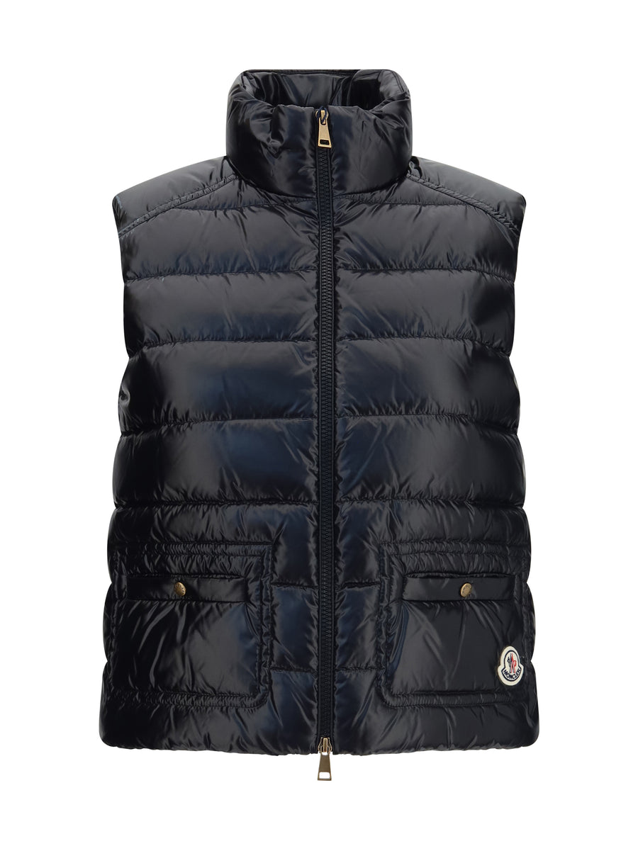 Moncler OUTER: 100% POLYAMIDE; INNER: 100% GOOSE DOWN vest in black