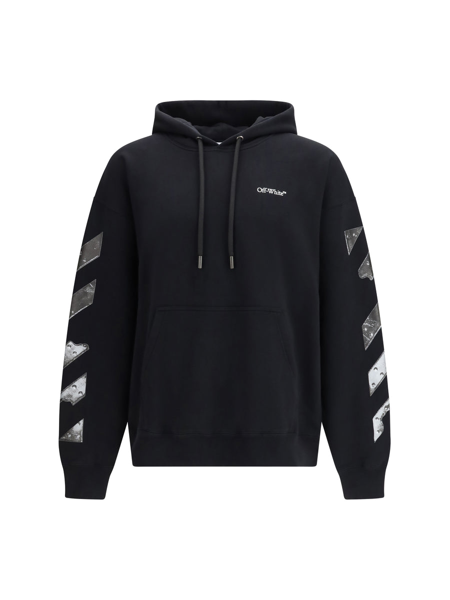 Off-White 100% cotton hoodie in black