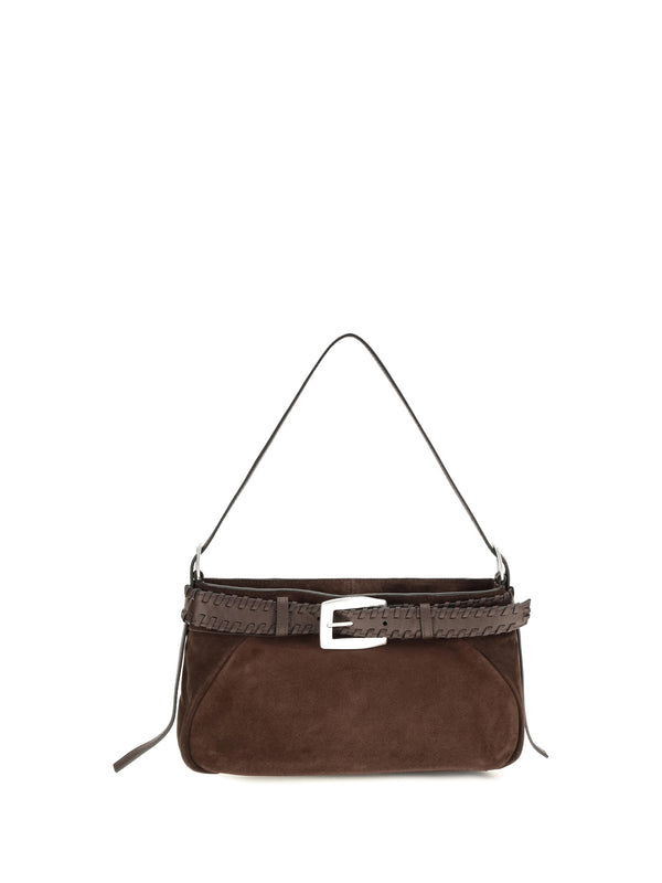 Staud 100% lamb leather shoulder bag in brown