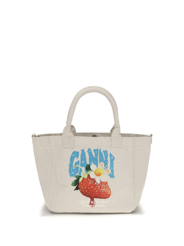 Ganni 100% Polyester shoulder bag in beige