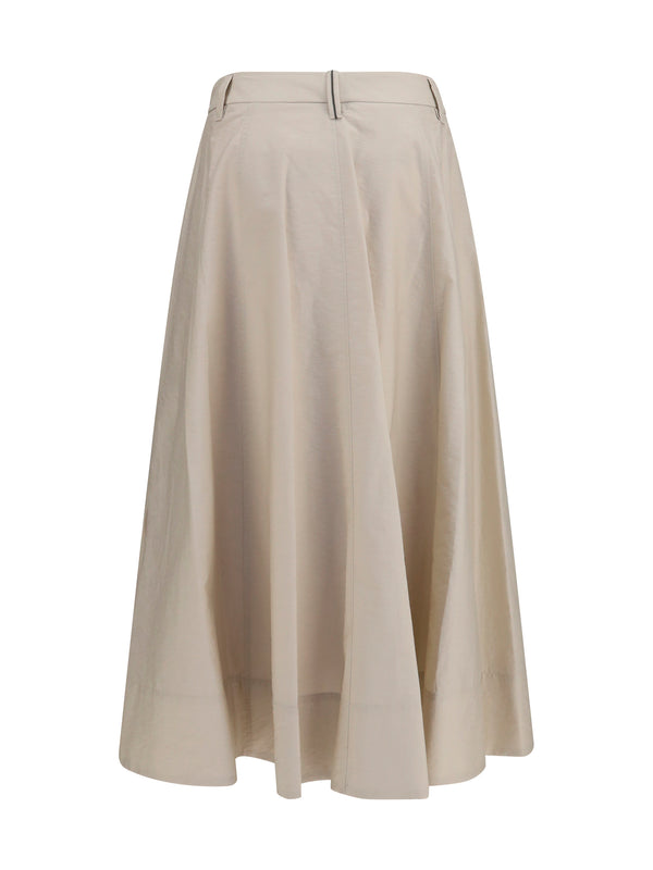 Skirt Cotton Poplin With Monili Detail Quartz
