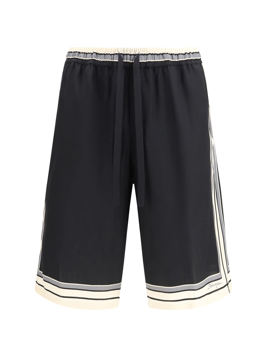 Dolce & Gabbana 100% Silk bermuda shorts in black