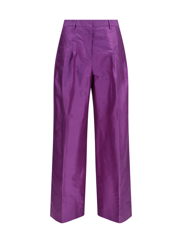 Sara Roka 100% Silk trousers in purple